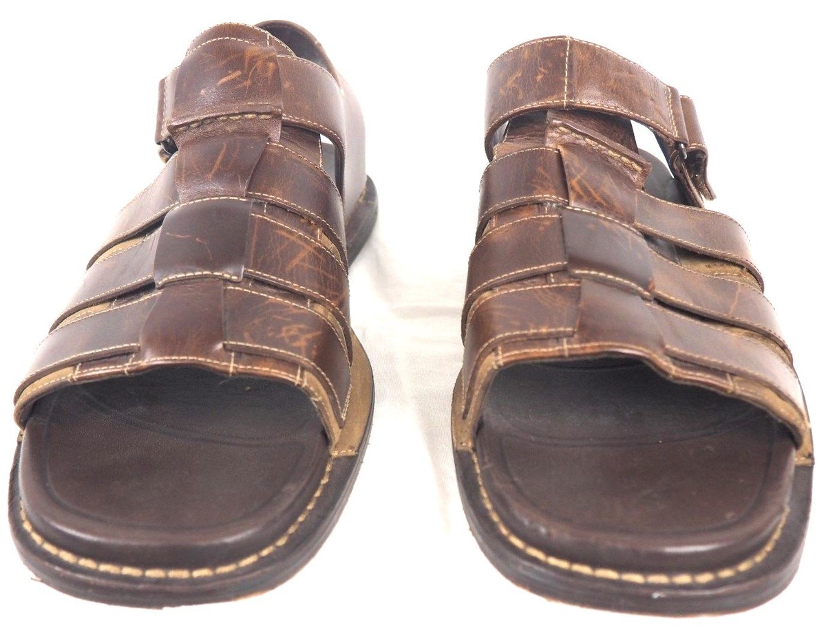 Timberland Fisherman Men\'s Dark Brown Leather Sandals 10 Timberland Brown Leather Closed Toe Sandals 85031 Men main image 3