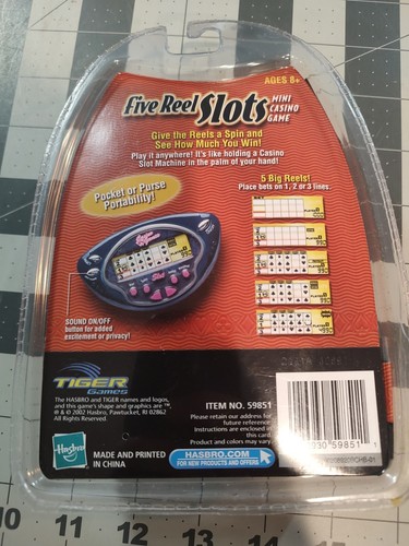 Tiger Electronic Games Five Reel Slots Mini Casino Game Hasbro New In Pack - Picture 2 of 2