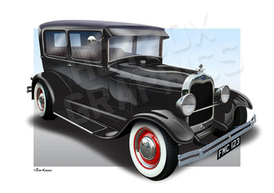 FORD MODEL A PRINT - PERSONALISED ILLUSTRATION OF YOUR CAR