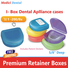 Dental Retainer Box Denture Storage Case Mouthguard Container 1" Set Upto 300/Cs