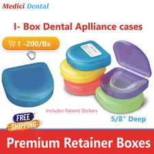 Dental Retainer Box Denture Storage Case Mouthguard Container 1" Set Upto 300/Cs