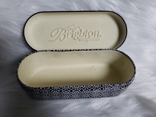 Brighton Sunglasses Case Black and White Paisley Tin Metal Case - Picture 5 of 10