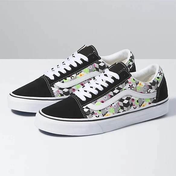 VANS OLD SKOOL CHECKER CUBE BLACK TRUE WHITE VN0A3WKT3XR SZ 11.5