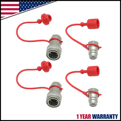 2 Set 1/2'' Ag Hydraulic Quick Connect Couplers Couplings, Ball Pioneer Style