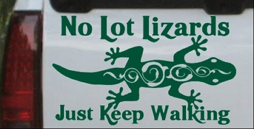 No Lot Lizards Keep Walking Trucker Car or Truck Window Laptop Decal Sticker - Picture 14 of 32