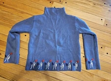 Oobe Large Blue Purple Knit Wool Blend Sweater