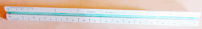 Vintage Pickett P-232 A Architect Scale Drafting Triangular Ruler Japan