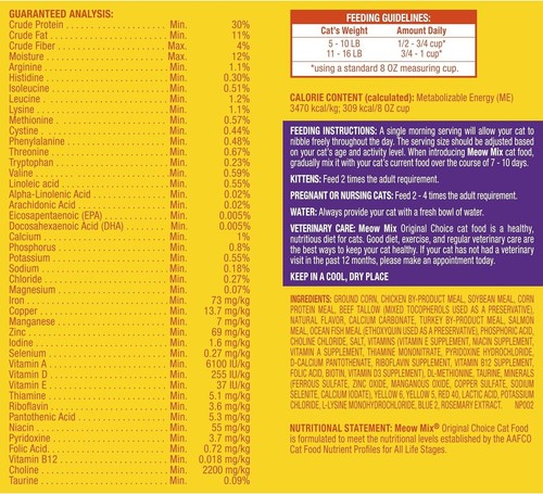 Meow Mix Original Choice Dry Cat Food, 6.3 Pound Bag - Picture 9 of 9