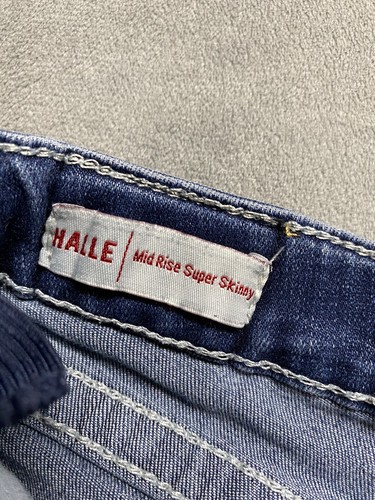 True Religion Halle Girls Kids 10 Blue Denim Mid Rise Super Skinny Jeans 26x25 - Picture 14 of 16