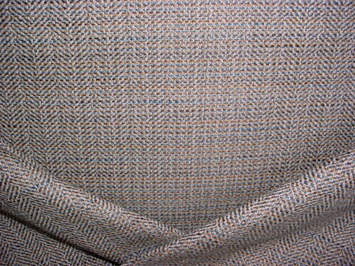 6-1/8Y KRAVET SMART 35963 BLUE GREEN TEXTURED HERRINGBONE UPHOLSTERY FABRIC