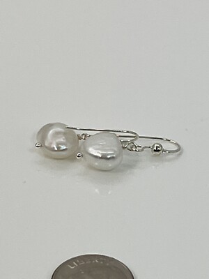 Freshwater Pearl Nuggets Sterling Silver Earrings