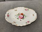 New ListingAntique Early Derby Porcelain Open Dish / Tray w/ Painted Flowers Decoration