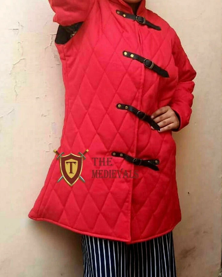 Medieval Mujer Gambesón Grueso Acolchado Mujer Armadura Teatro Disfraz Foto 3 de 4