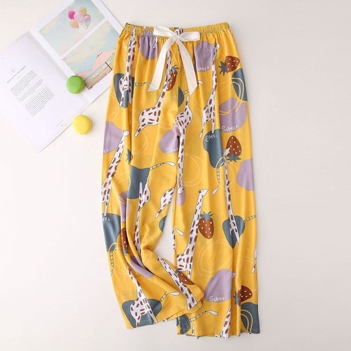 Womens Capri Pajama Pants Lounge Causal Trousers Flower Print Sleep Pants - Picture 44 of 47
