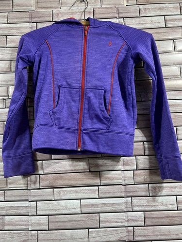 Danskin Now jacket girls youth small 6-6x fill zip Purple Track Kangaroo Pocket - Picture 3 of 12