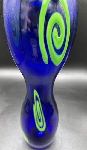 Tschechische Kobalt Sanduhr Kunst Glas Vase signiert von S. Malik für Barovier & Toso - Bild 6 von 9