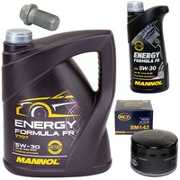 MotoröL Set 5W30 6 Liter + ÖLfilter SM 142 + Schraube FüR Renault 19 I II 1.8