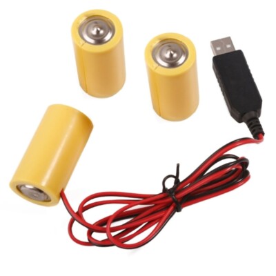 USB 5V 2A to 4.5V1A LR14 Battery Elimination Line Power Supply Cable