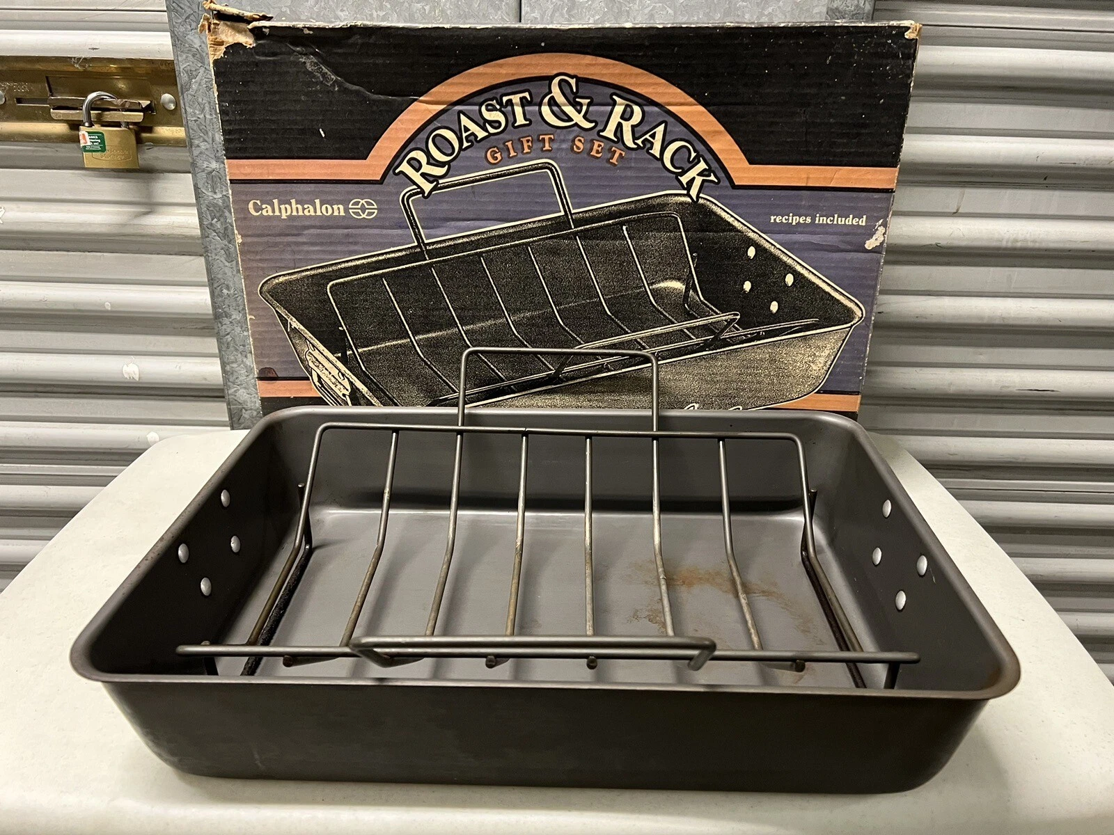 Vintage Calphalon Commercial Nonstick Roaster Pan w/Rack ZR1806 TOLEDO, OHIO