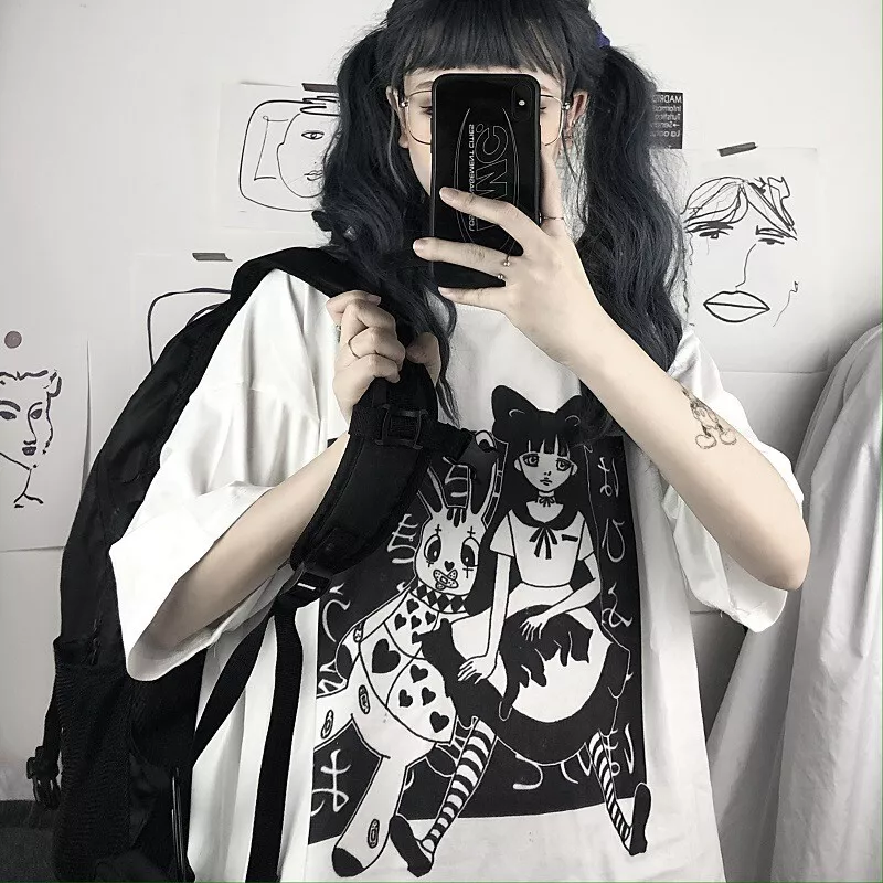 Punk Dark Aesthetic T-shirt  Aesthetic t shirts, Harajuku outfits