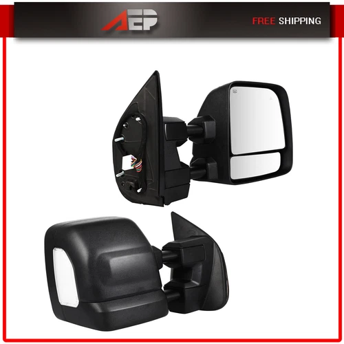 Power Heated BSM Memory Towing Mirrors Puddle Lamp For Nissan Titan 2017-2021