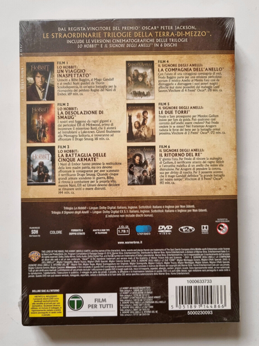 DVD Lo Hobbit Signore degli Anelli Trilogia 6 Dischi Versione Cinematografica - Foto 2 di 4