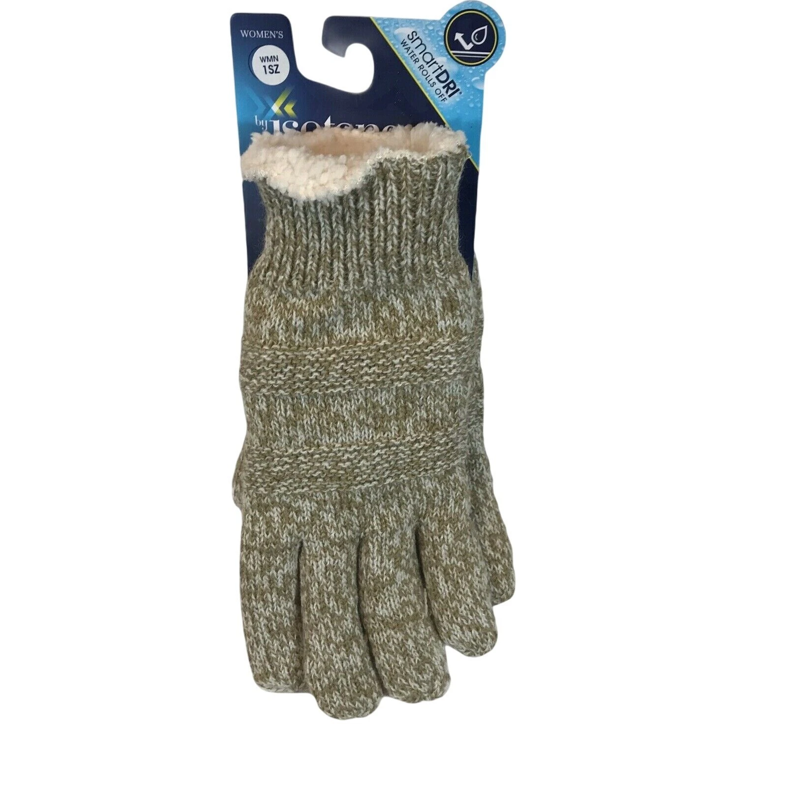 Isotoner Womens Gloves One Size smartDRI Camel White Chevron Design New With Tag
