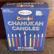 Rite Lite 3.75" h Colorful Chanukah Hanukkah candles 44 ct For 8 Nights