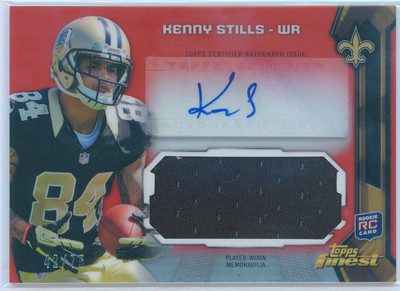 Kenny Stills 2013 Finest Auto Jumbo Relic Red Refractor Rc 42/75 Autograph