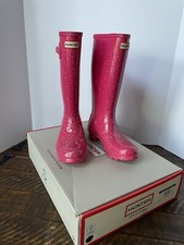 Hunter Original JFT6075RGT Big Kids Thrift Giant Glitter Rain Boots 5B/6G NIB