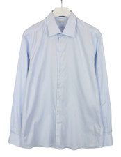SUITSUPPLY Try On Slim Fit Formal Shirt Men's 45 / 17 3/4 Spread Collar Blue