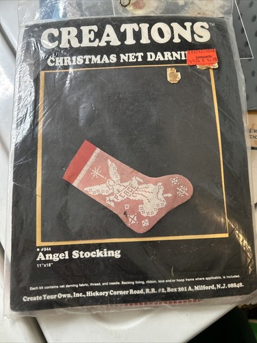 Creations Christmas Net Darning #944 Angel Stocking DIY Craft Kit - Picture 1 of 4