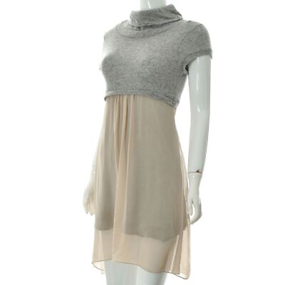 Please Women's Layered Empire Sheer Dress Short Sleeve Cowl Neck Size S Grey | eBay Please Women's Layered Empire Sheer Dress Short Sleeve Cowl Neck Size S Grey | eBay