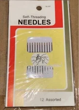 12 Pack Self-Threading / Easy to Thread Sewing Needles Various Sizes US Seller