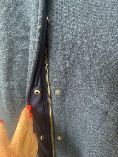 Patagonia Wmn Coat Sz S Blue Common Threads Full Zip Snap Pockets Adj Waist MINT - Picture 4 of 19