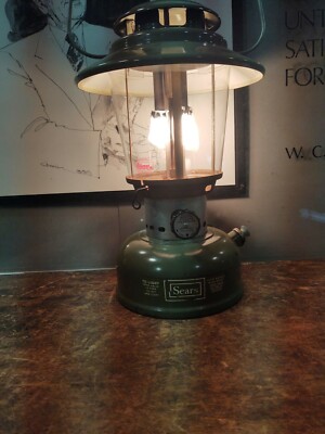 Vintage Sears Big Hat Avocado Lantern Made By Coleman Model 72243