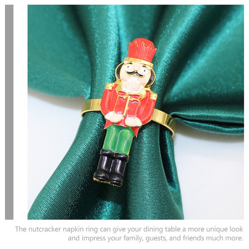4 Stück Servietten Knopf Deko Nussknacker Ring Weihnachten mit、 Schnallenringe - Bild 6 von 12