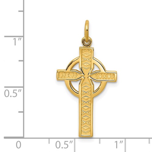 14K Yellow Gold Celtic Cross Pendant C1460 - 第 3/5 張圖片