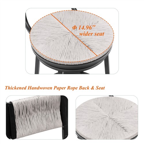 Set of 2 Bar Stools Bar Chairs Modern Kitchen Counter Height Dining Chair - Picture 14 of 51