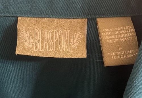 Blassport Women's Size Large Jean Cotton Jacket Teal Spring Summer Fall - Picture 2 of 4