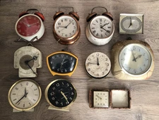 Job Lot Of 11 Antique Clocks To Repair Or Clock Parts