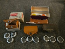 Vintage 1950's Polaroid Land Camera Lens Kits, Filters, Leather Cases Lot. R3