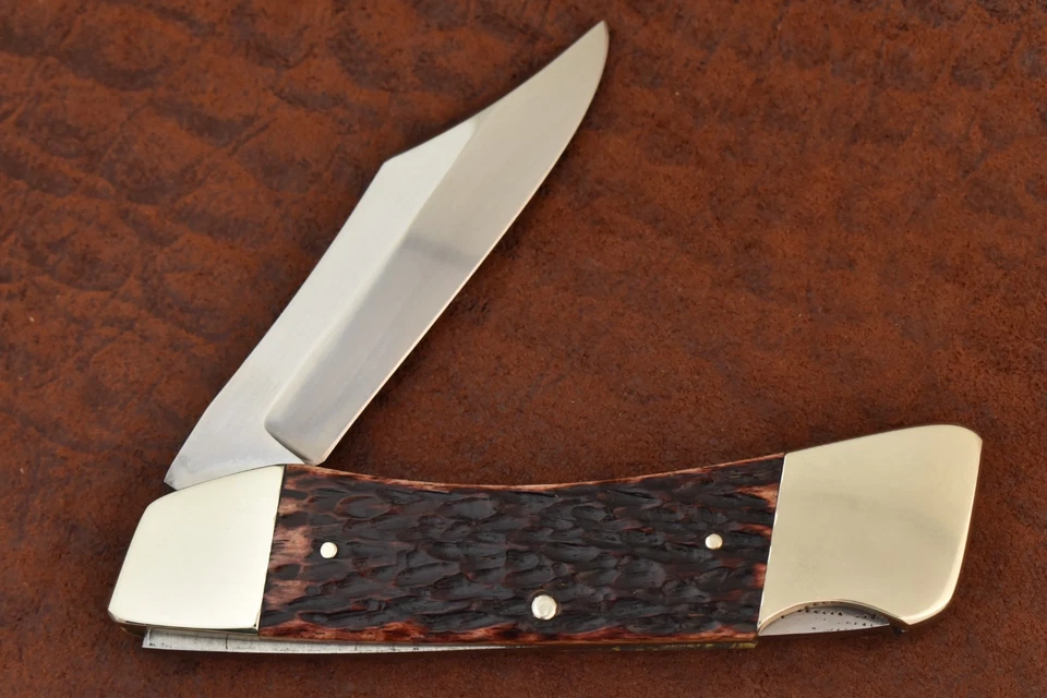 RARE FACTORY ERROR HEN & ROOSTER NKCA SOLINGEN GERMANY BONE LOCKBACK KNIFE 24605 - Image 2 of 4
