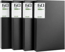 Professional Binder with Plastic Sleeves, 60 Pockets Displays 120 Pages, 4 Pa...
