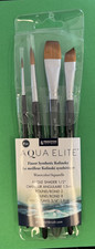 Aqua Elite Series 4850 Synthetic Kolinsky Watercolor Paint Brush 4 Piece Set