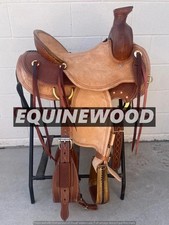 Western Big Horn Roper Saddle Premium Comfortable Ranch Trail Horse Saddle