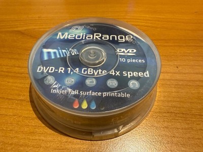10er Mini DVD-R 4xspeed 1,4 GB printable - MediaRange - NEU
