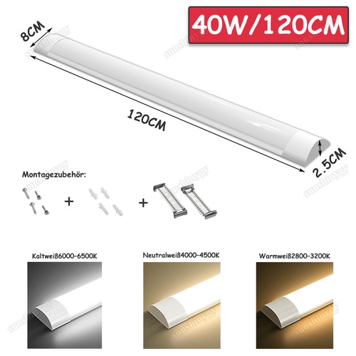 Lampada LED per vasca da soffitto lampada per ambienti umidi officina tubo 30/60/90/120 cm - Foto 16 di 36
