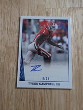 2021 Leaf Ultimate Draft TYSON CAMPBELL Blue Autograph /35 Rookie Auto Jaguars