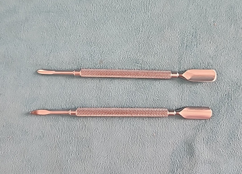 2-Nail Art Cuticle Pusher Spoon Remover Manicure Pedicure Tool=US fast ship